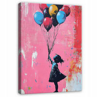 WANDBILD Abstrakt Banksy Modern Deko Wohnzimmer 120x80 - Multicolor, Holzwerkstoff (80/120cm) - Wallarena