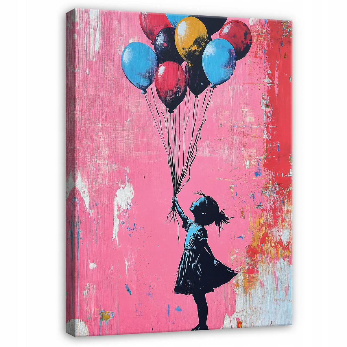 WANDBILD Abstrakt Banksy Modern Deko Wohnzimmer 120x80 - Multicolor, Holzwerkstoff (80/120cm) - Wallarena