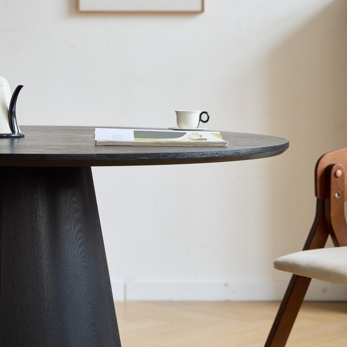 ESSTISCH Rund Schwarz 120 x 120 x 75 (cm) - Braun, Holz (120/120/78cm) - Nordlys