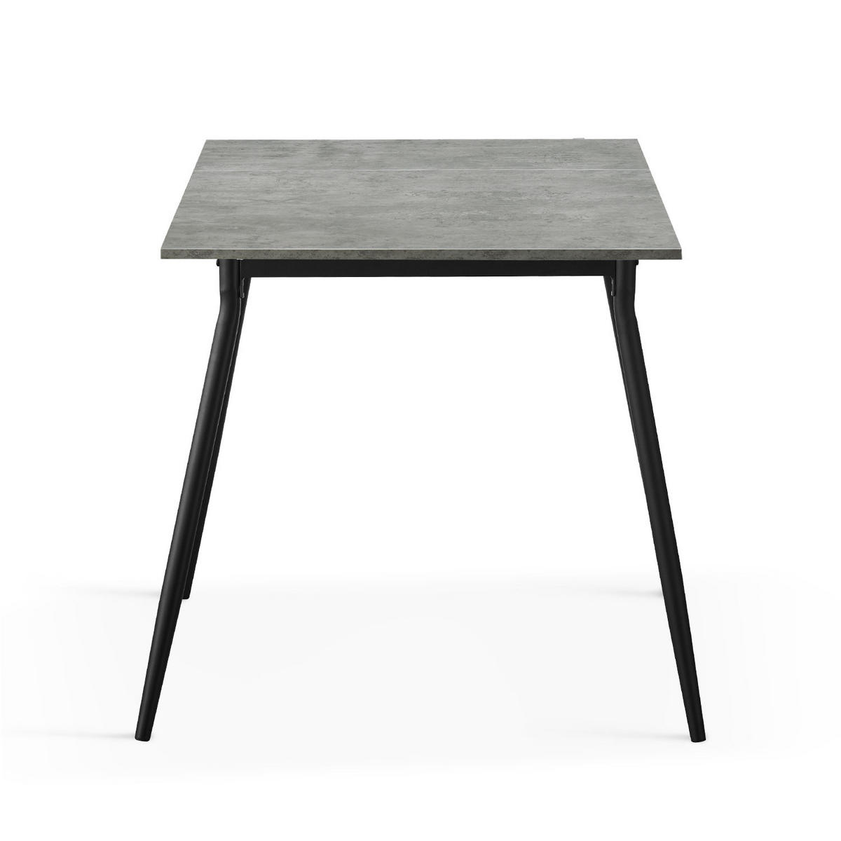 ESSTISCH JONTE 80-120/80/76 cm - Schwarz/Grau, Holzwerkstoff/Metall (80/80/76cm) - B&D Home