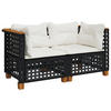 GARTENSOFA LYVOM 127/62/63.5 cm （2-SITZER） - Schwarz, Holz (127/62/63.5cm) - ZMH