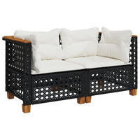 GARTENSOFA LYVOM 127/62/63.5 cm （2-SITZER） - Schwarz, Holz (127/62/63.5cm) - ZMH