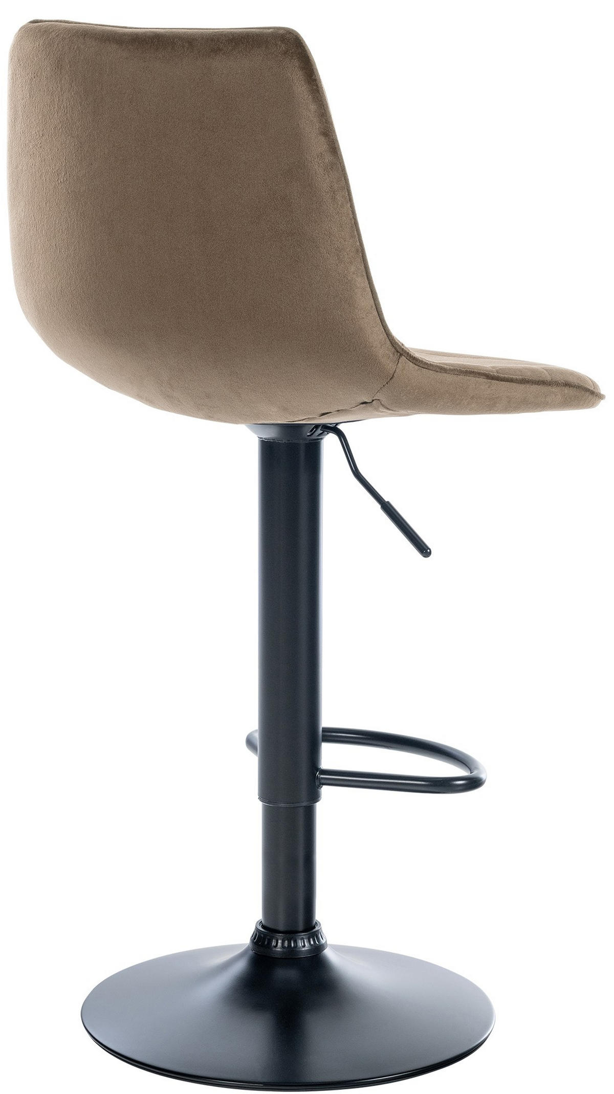 BARHOCKER 2er Set Samt braun - Schwarz/Braun, Textil/Metall (45/89/46cm) - CLP