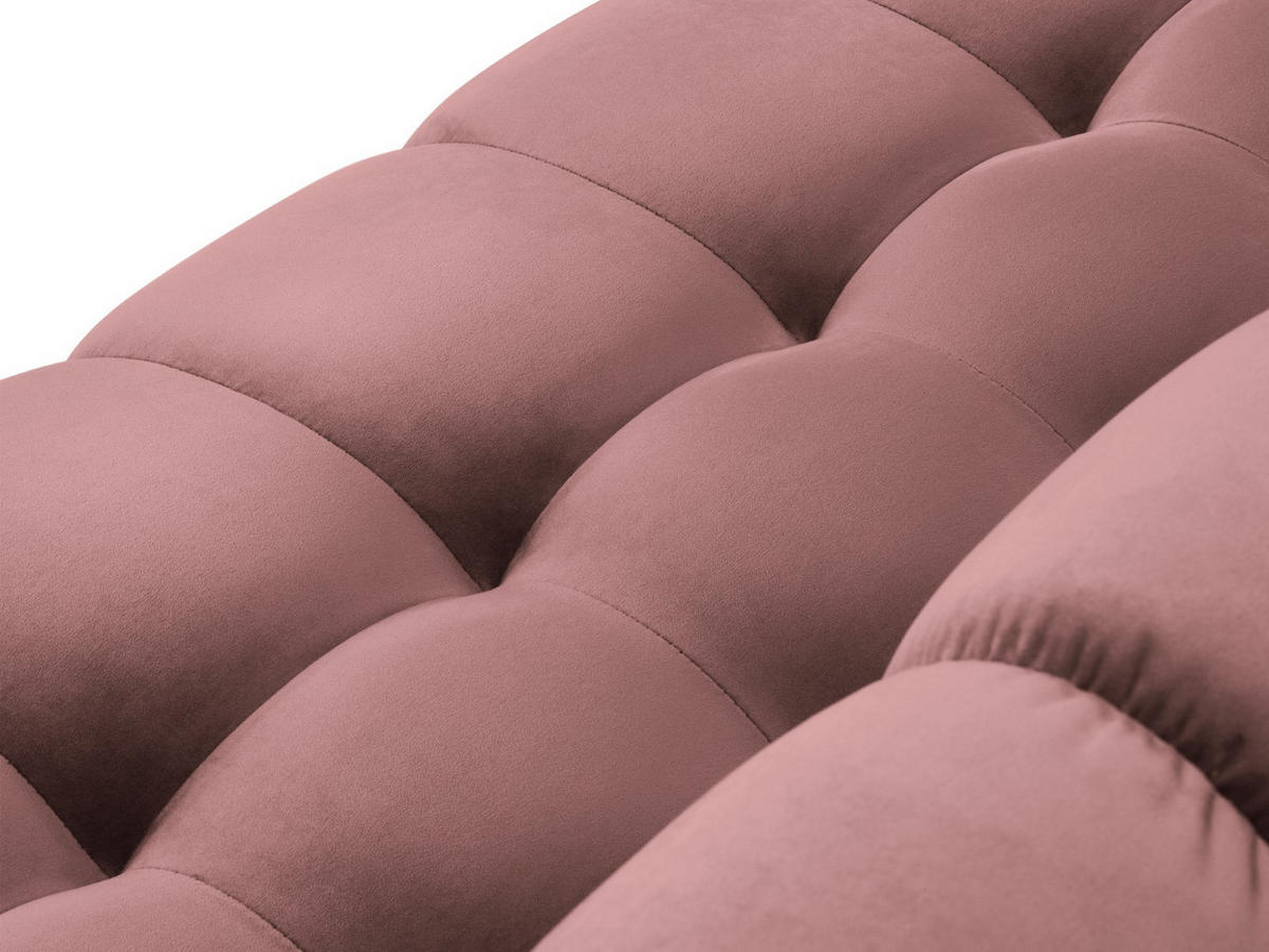 PANORAMASOFA rechts Mamaia aus Samt rosa 7 Sitzplätze - Pink, Textil (256/75/327cm) - Micadoni