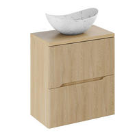 WASCHTISCHKOMBI 80 cm 3Teile - Nordic Cremona N BM400 in Cremona-Eiche/Weiß Matt - Eichefarben/Weiß, Holz/Keramik (61.5/15.5/36cm)