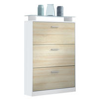 SCHUHSCHRANK Lavia Front in Eiche sägerau - Eiche San Remo, Holzwerkstoff (89/128/23cm) - Vladon