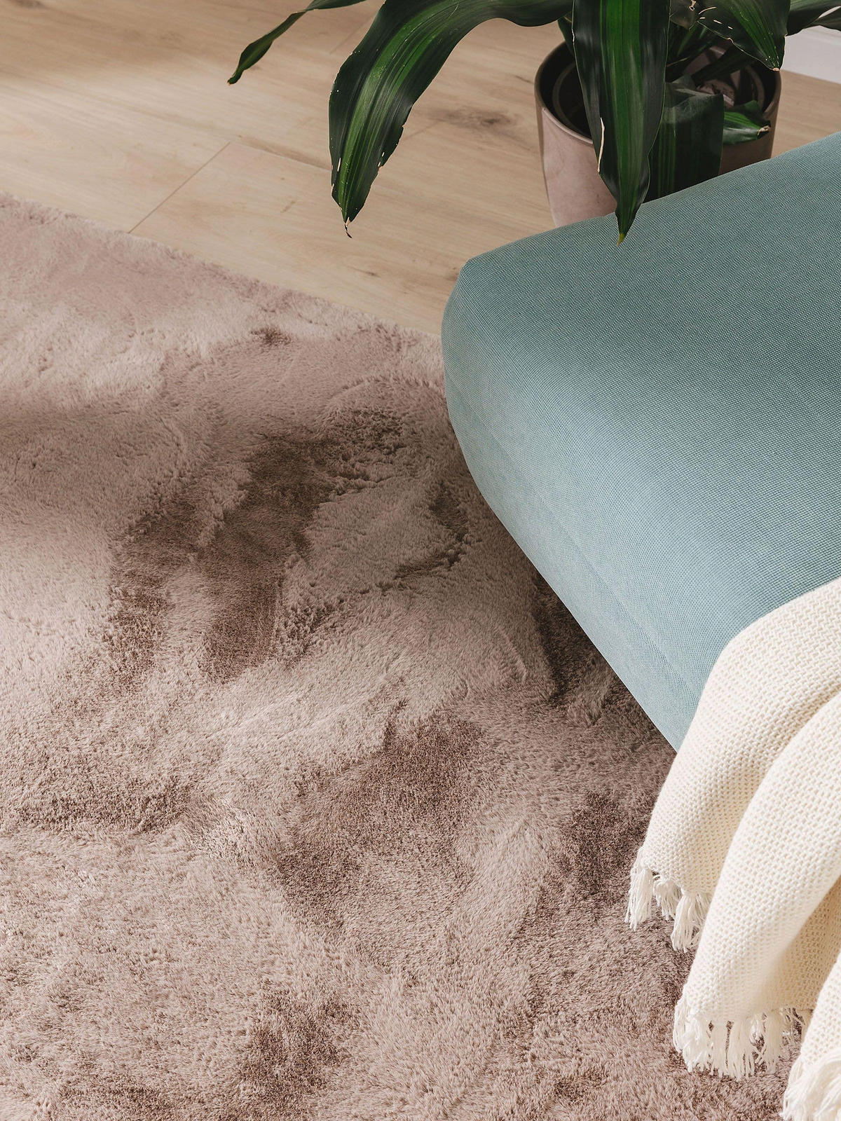 KUNSTFELLTEPPICH Furry Taupe 160x230 cm - Taupe, Kunststoff (160/230cm) - benuta