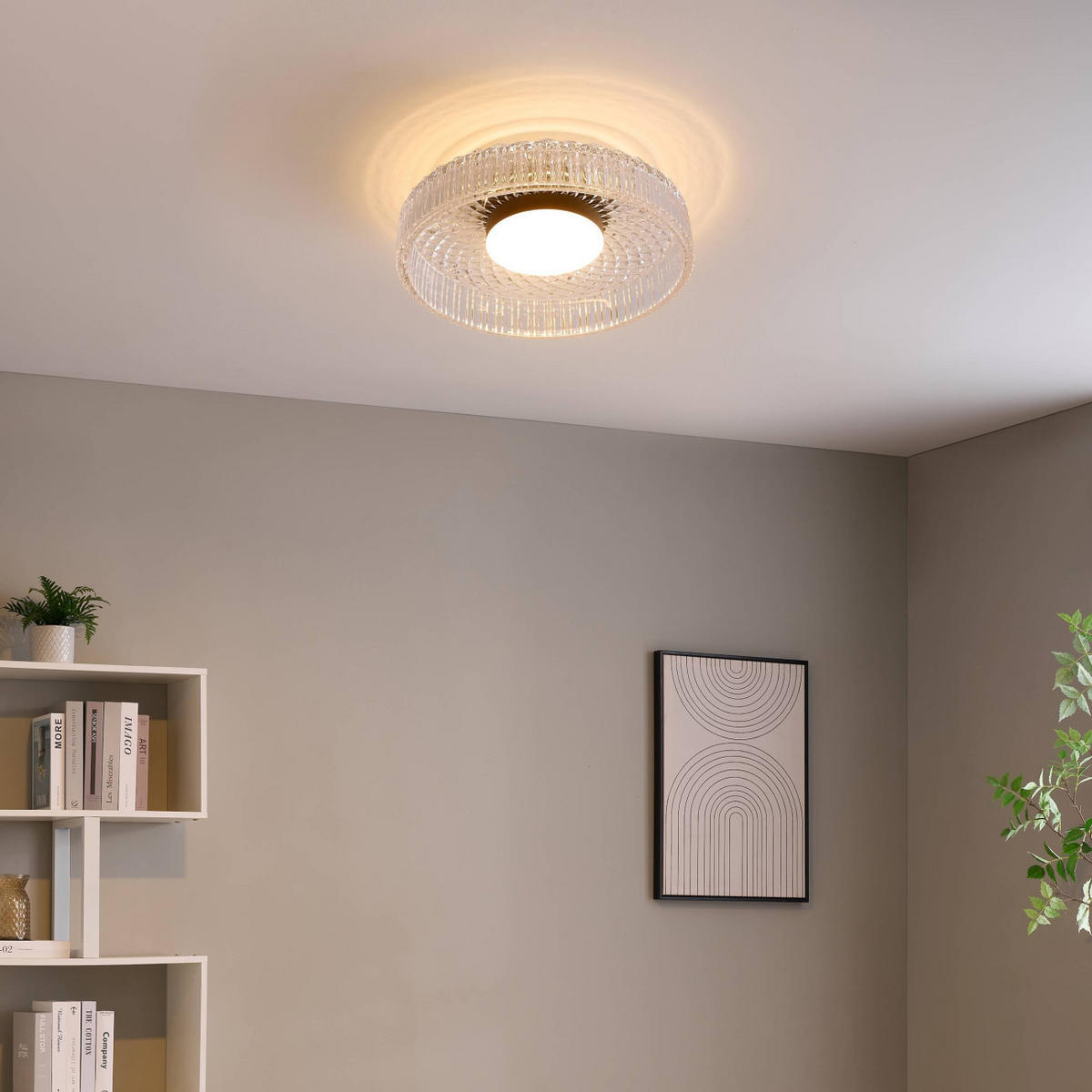 DECKENLEUCHTE Damian, Transparent und schwarz, 10cm - Transparent, Glas (10/30/6cm) - KOSILUM