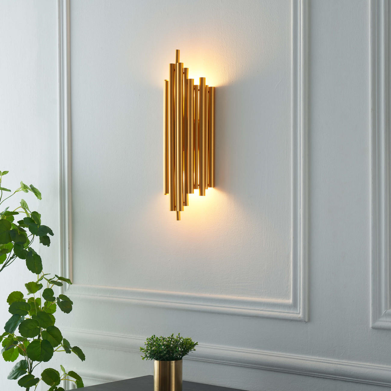 WANDLEUCHTE Rosela, Gold / Messing, 50cm - Goldfarben, Metall (10/50/18cm) - KOSILUM