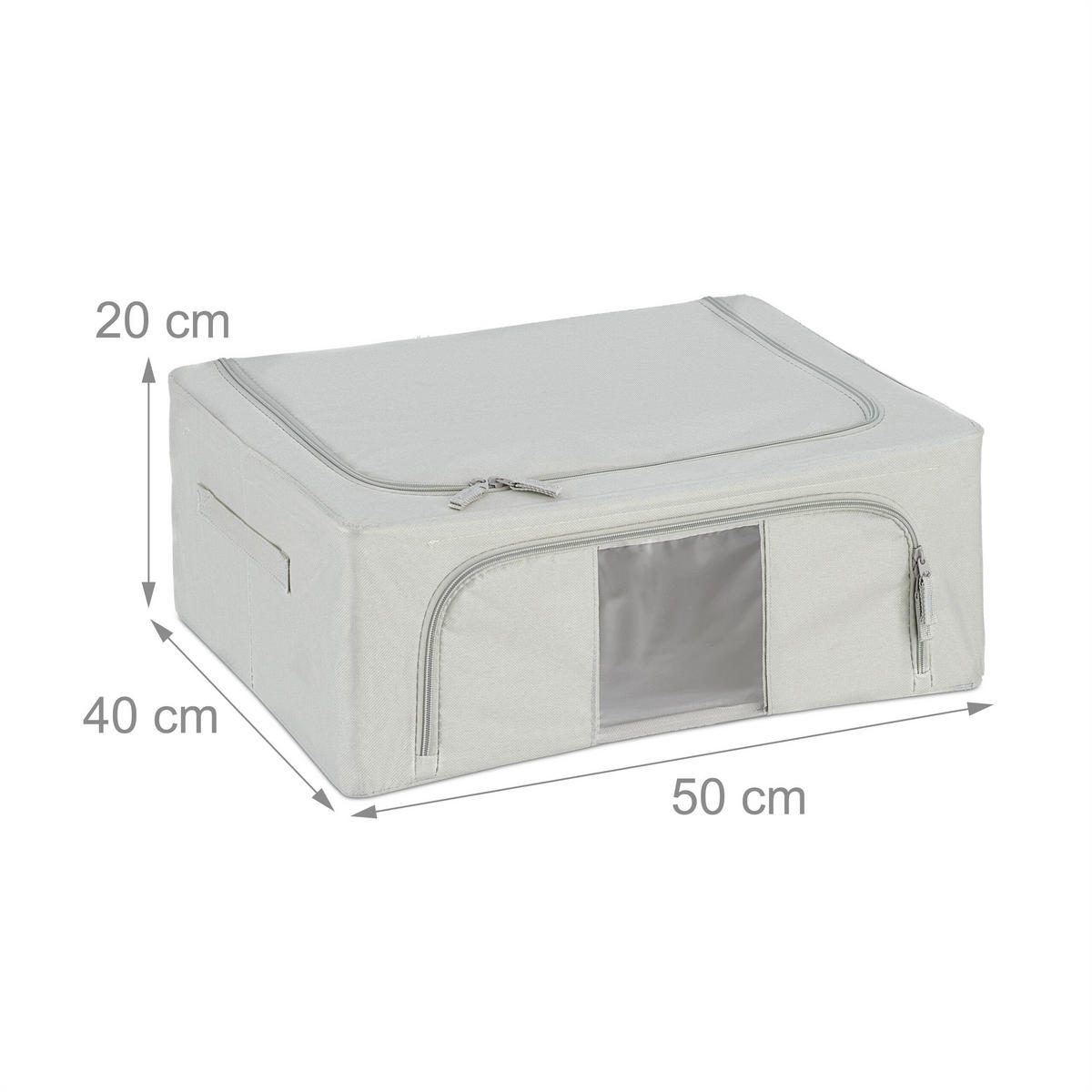 SÚPRAVA na uskladnenie - sivá, kov/textil - Relaxdays