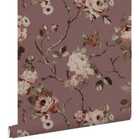 TAPETE Blumenmuster 53 cm x 10.05 m - Lila, Papier (53/1000cm) - ESTAhome