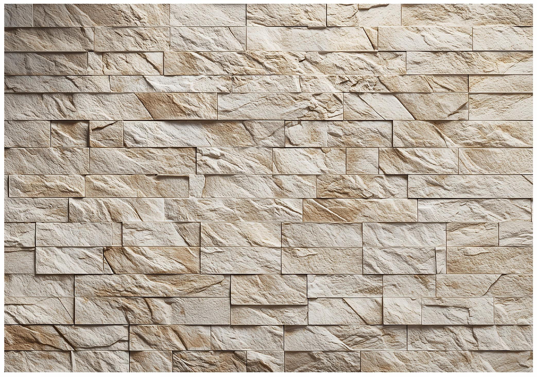 FOTOTAPETE Ziegel Wand Beige 400x280 cm - Multicolor, Papier (400/280cm) - Wallarena