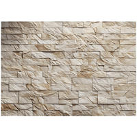 FOTOTAPETE Ziegel Wand Beige 400x280 cm - Multicolor, Papier (400/280cm) - Wallarena