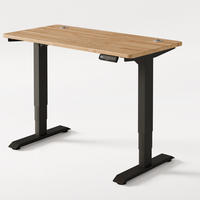 SCHREIBTISCH Elektrisch Höhenverstellbarer HomePro 120x60cm Schwarz/Massive Eiche mit Memory-Funktion, Anti-Kollisions Technologie - Eichefarben/Schwarz, Holz (60/120/63.5cm) - Desktronic