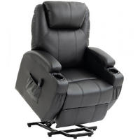RELAXSESSEL Kunstleder Metall Schwarz - Schwarz, Holz/Kunststoff (83/107/95cm) - HOMCOM