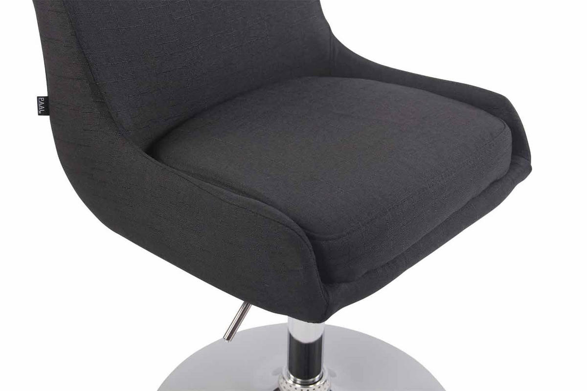 DREHSTUHL Stoff schwarz - Chromfarben/Schwarz, Textil/Metall (43/71/50cm) - CLP