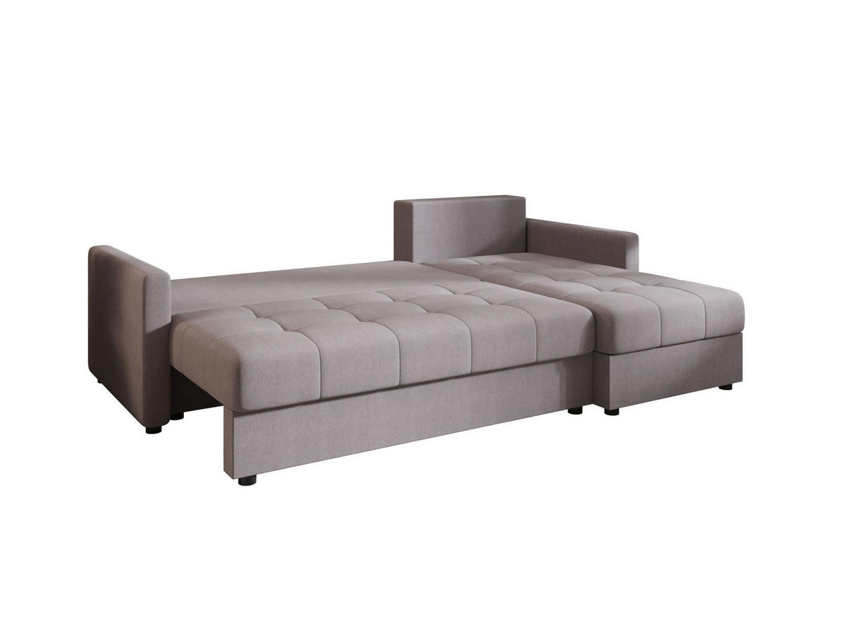 ECKSOFA MOS L BIS Cosmic 160 Rechts mit Schlaffunktion - Grau, Textil (220/143cm) - Bedante