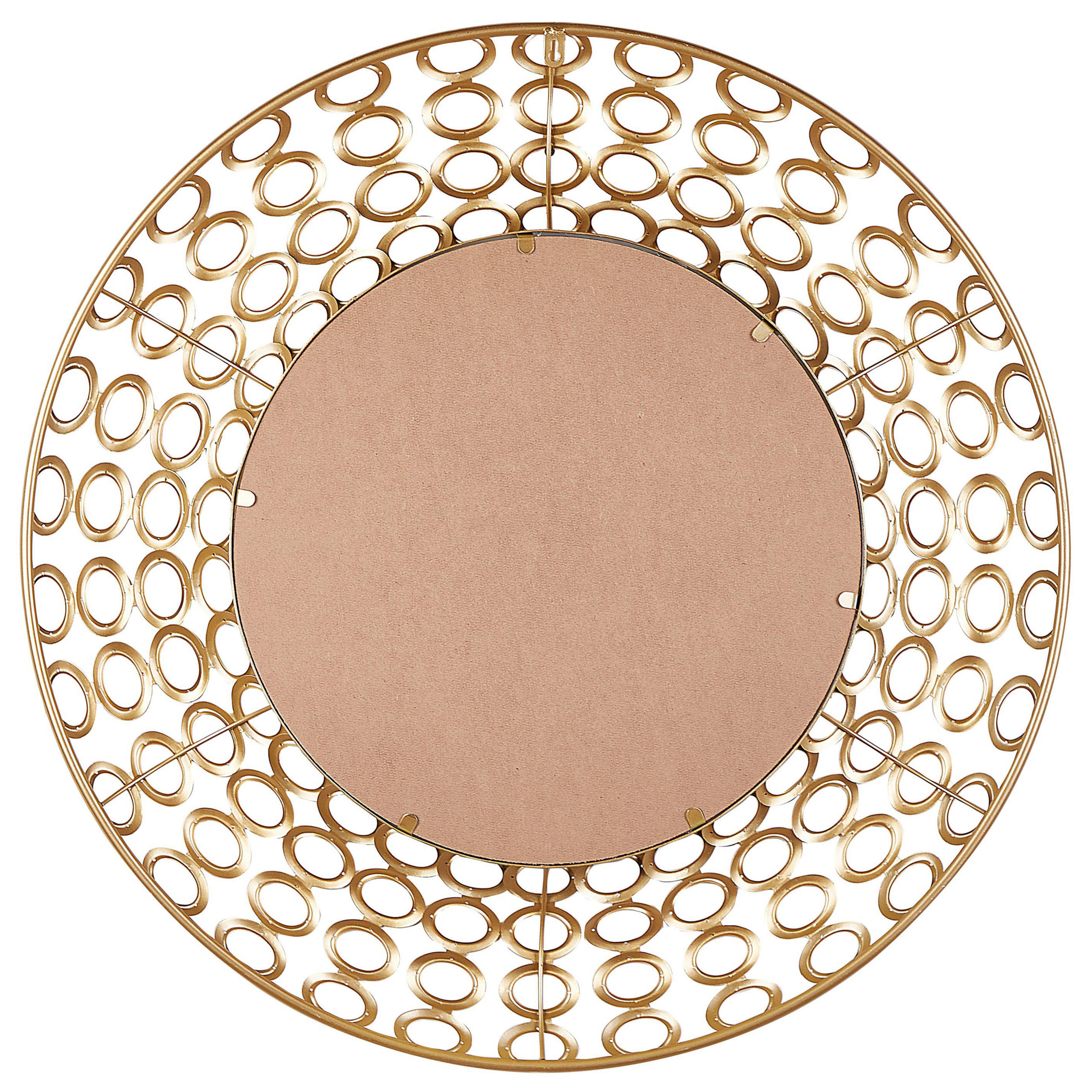 WANDSPIEGEL goldrund80cmBOURDON Bourdon - Goldfarben, Metall (80/80/6cm) - Beliani