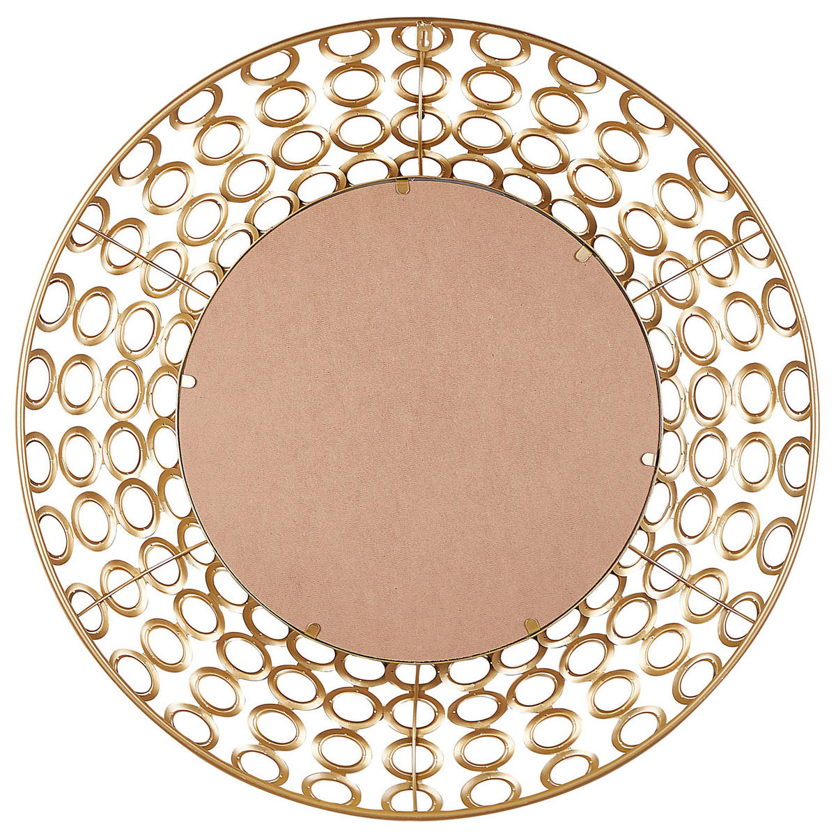 WANDSPIEGEL goldrund80cmBOURDON Bourdon - Goldfarben, Metall (80/80/6cm) - Beliani