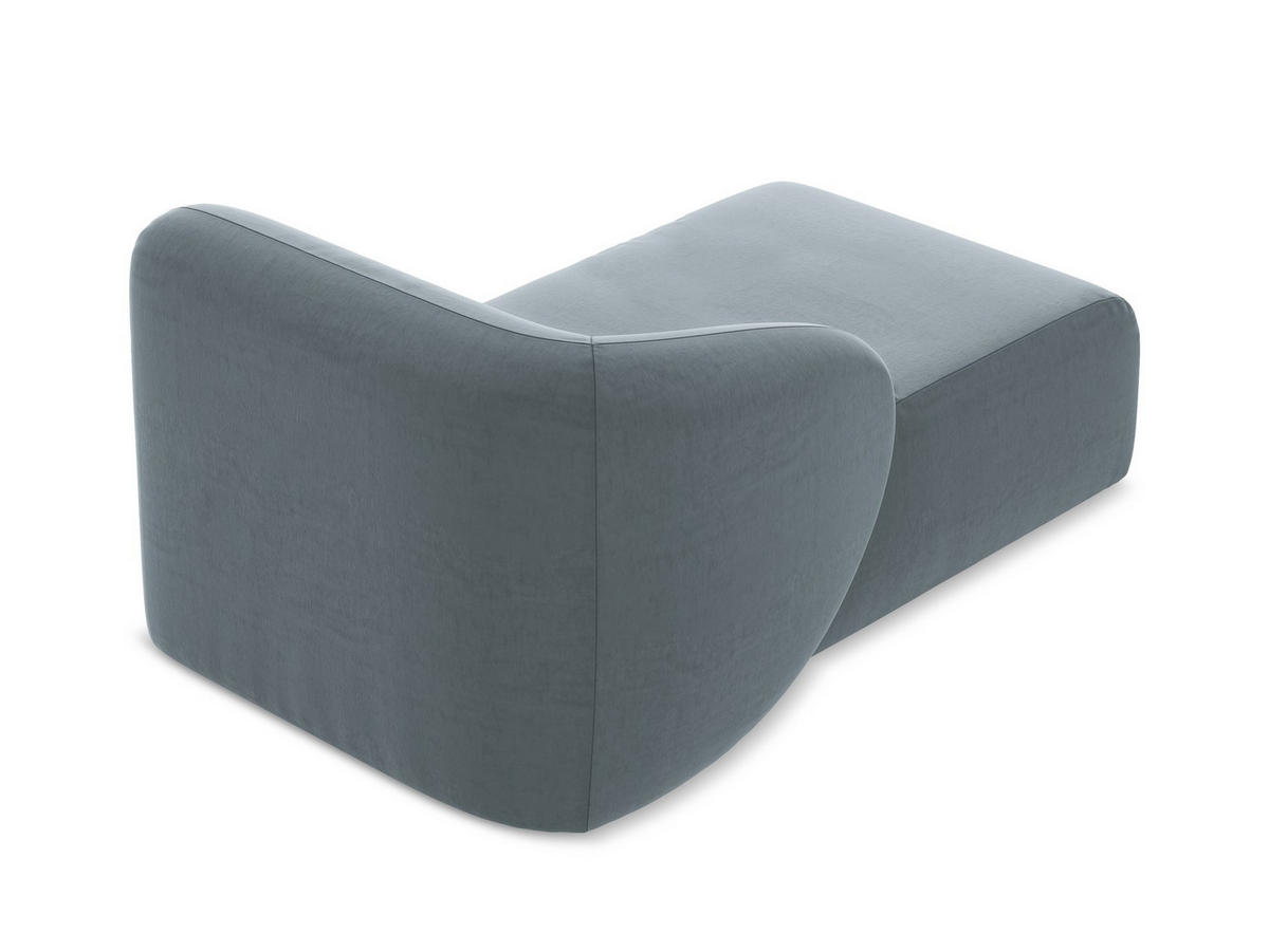 SOFAELEMENT Links Samt Stoff Blau - Schwarz/Hellblau, Holzwerkstoff/Kunststoff (91/75/166cm) - Makamii