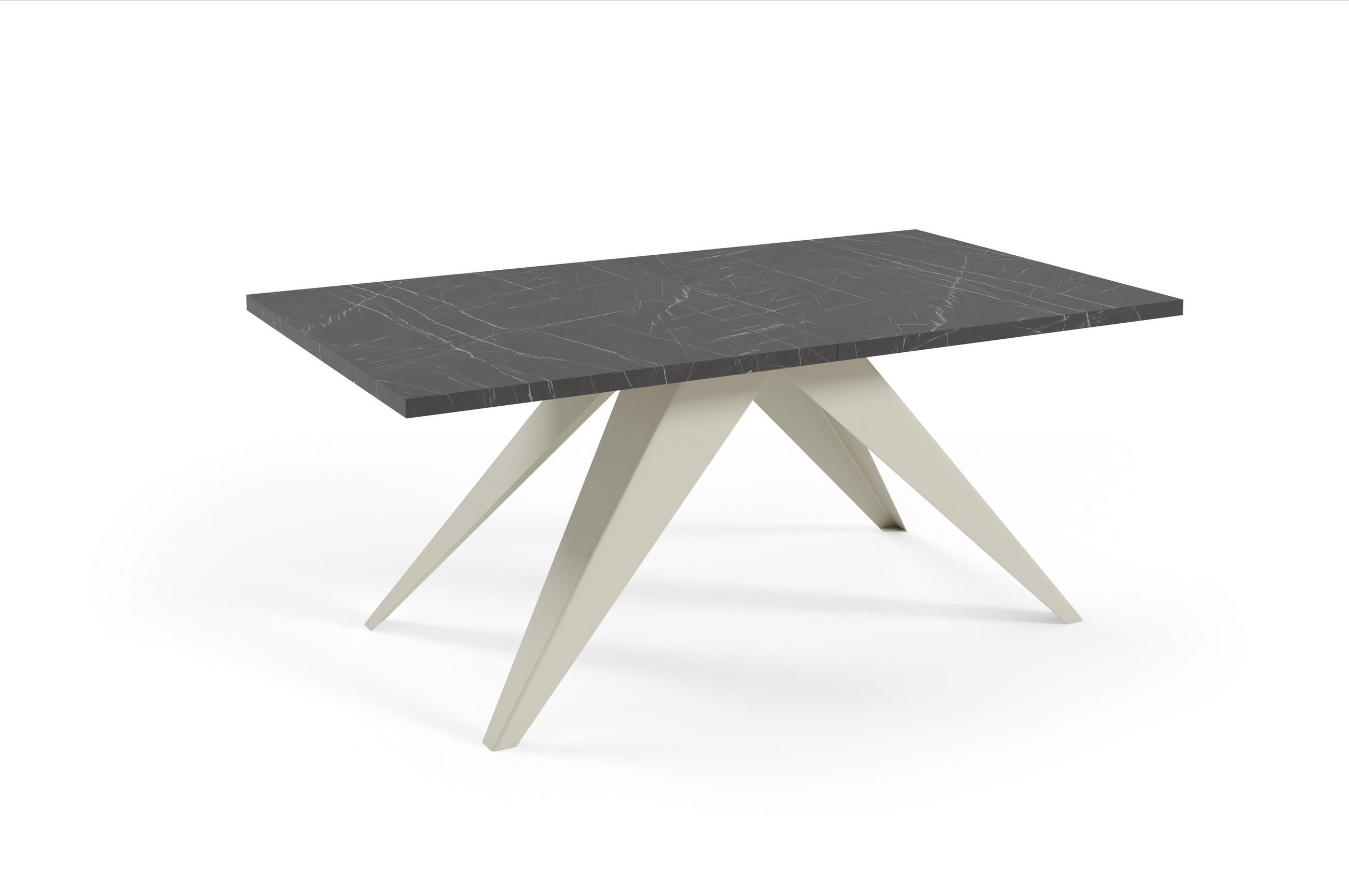 ESSTISCHE SENTO - Kaschmir/Schwarz, Holzwerkstoff (80/140/76cm) - Meblini