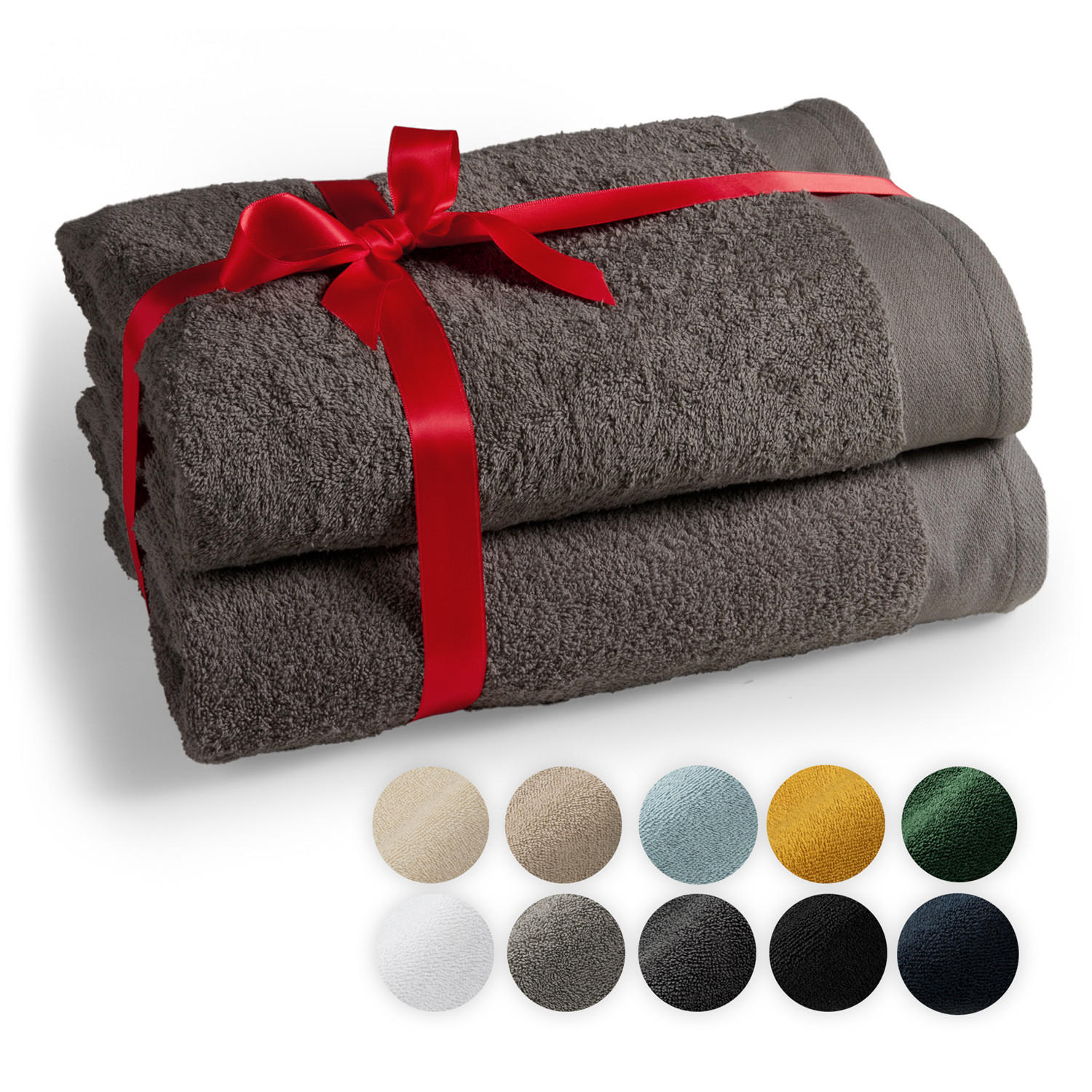SAUNATUCH Anthrazit, 2er-Set - Anthrazit, Textil (80/200cm) - Blumtal