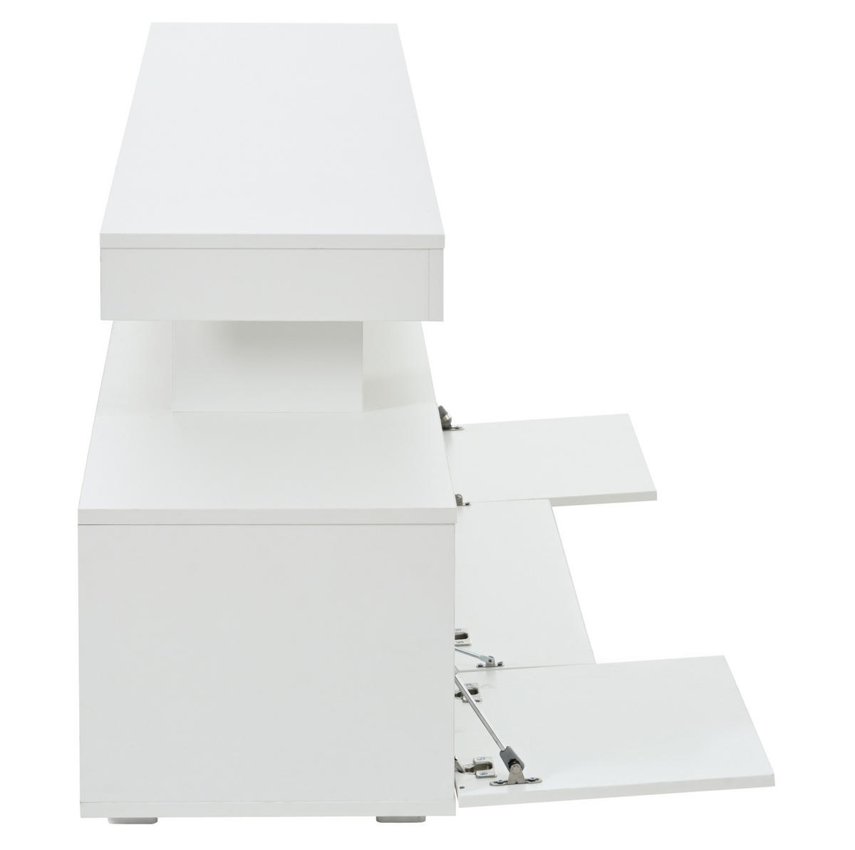TV-LOWBOARD 192/37/53 cm mit 3 Klapptüren und LED-Beleuchtung - Weiß, Holzwerkstoff (192/53/37cm) - BEAOK