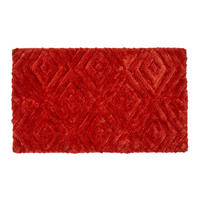 BADEMATTE 50/80 cm Rautenmuster, Hochflor - Orange, Textil (50/80cm) - Homescapes