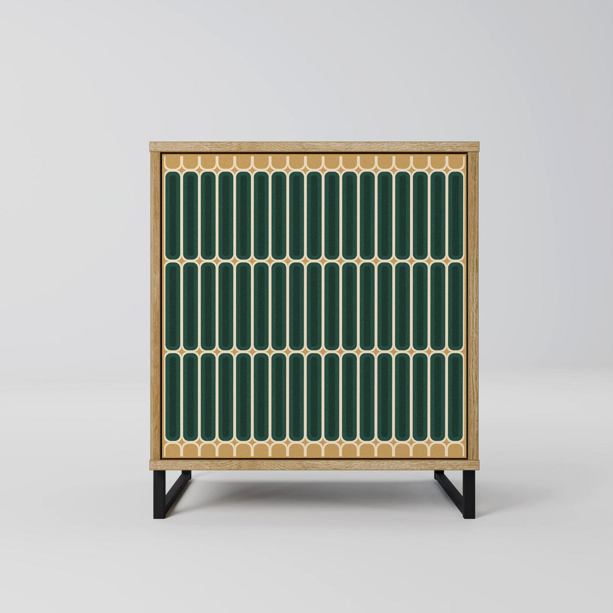 SIDEBOARD ILUSION GATE, Eichefarben, 57,5x42x57,5 cm, Ohne Füße - Eichefarben/Multicolor, Holzwerkstoff (57.5/57.5/42cm) - SpaceRebels