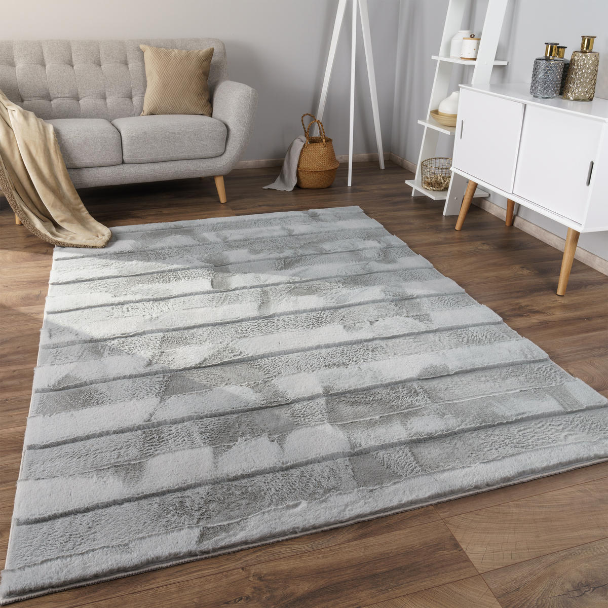 HOCHFLORTEPPICH 120/160 cm Arnheim 744 - Grau, Textil (120/160cm) - Paco Home