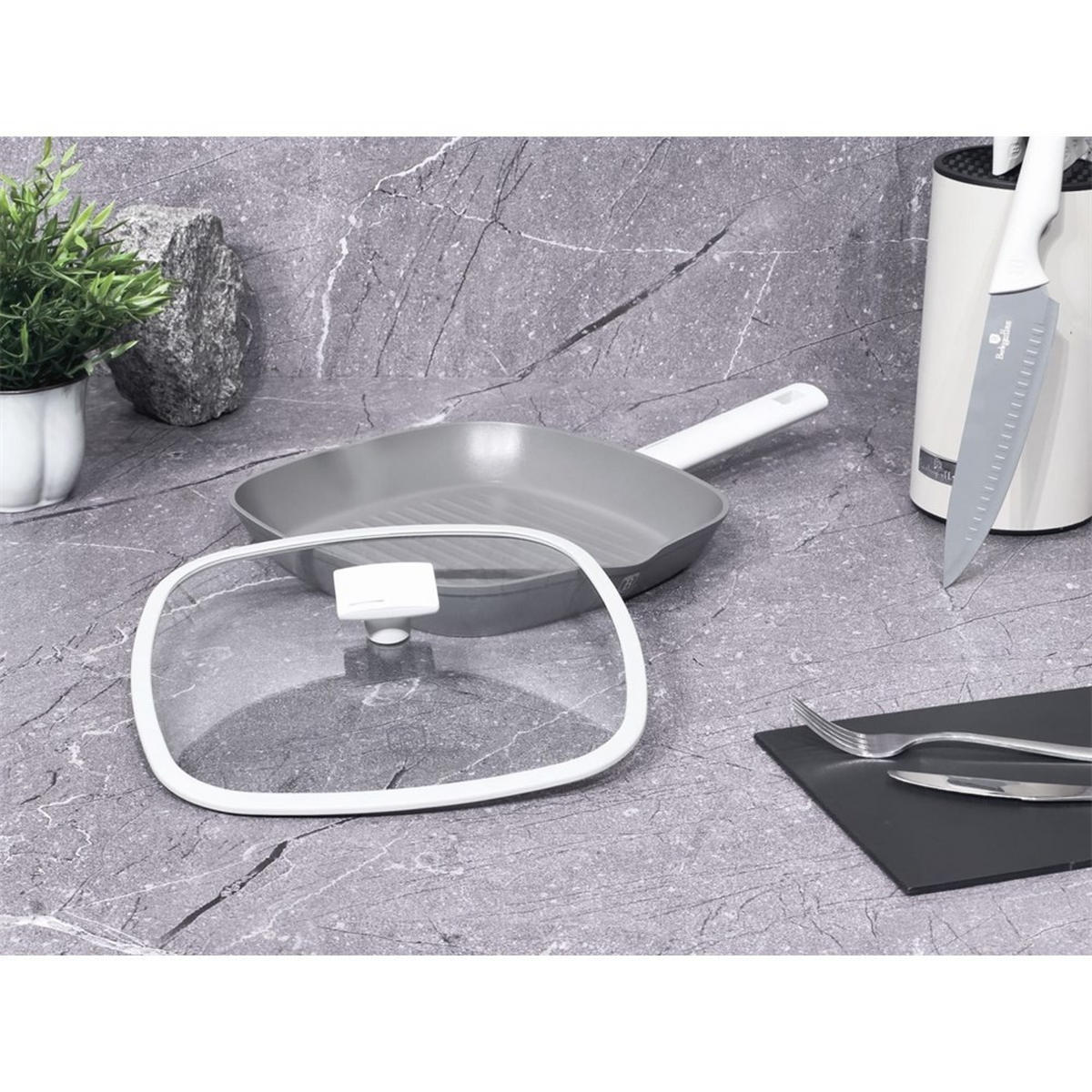 TITAN-GRILLPFANNE Aspen 35549 - Grau, Glas (28/28/4.1cm) - Berlinger Haus