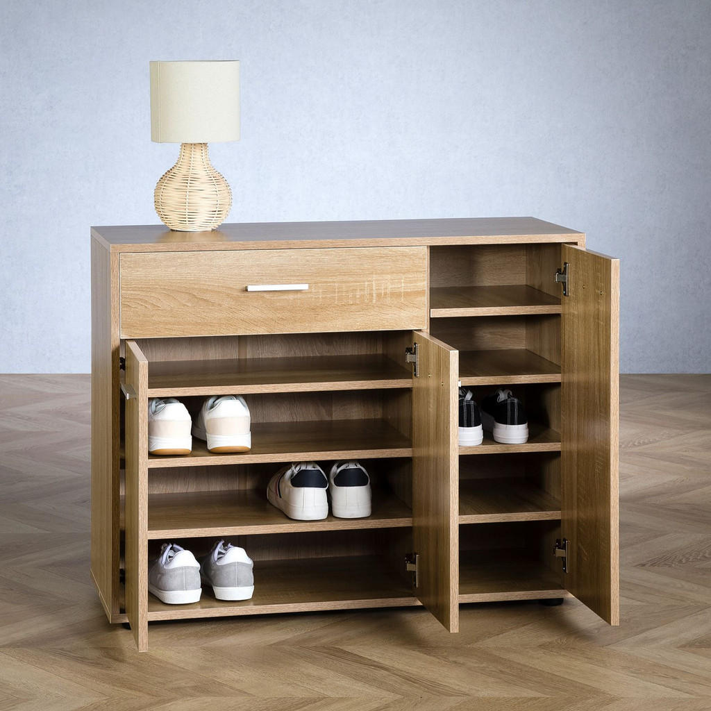 Thumbnail - CARO-Möbel Schuhschrank, Sonoma Eiche, Holzwerkstoff, Mode, 88x70x35 cm, Garderobe, Schuhaufbewahrung, Schuhschränke