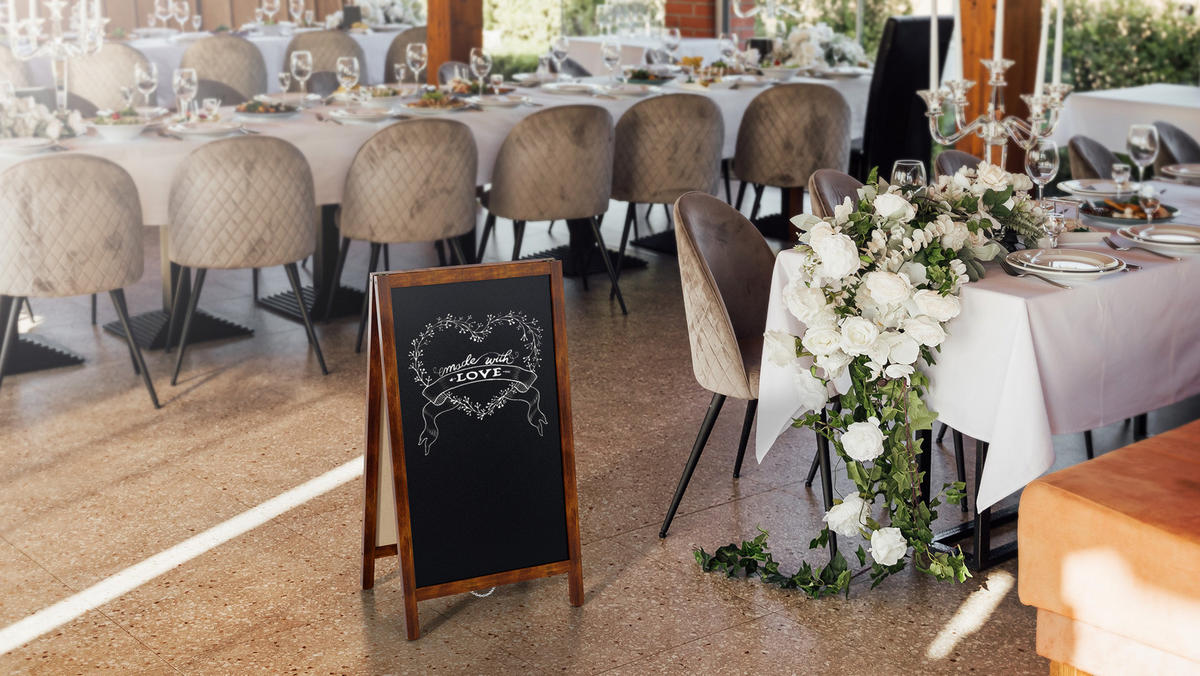 KUNDENSTOPPER - lackierter Holzrahmen 78x44 cm - Braun, Holz (78/44/4cm) - ALLboards