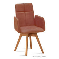 ARMLEHNSTUHL drehbar (8er-Set) Dorey 52x92x60 Eiche geölt/Cognac - Cognac/Eichefarben, Kunststoff (60/92/52cm) - 58aufmkessel
