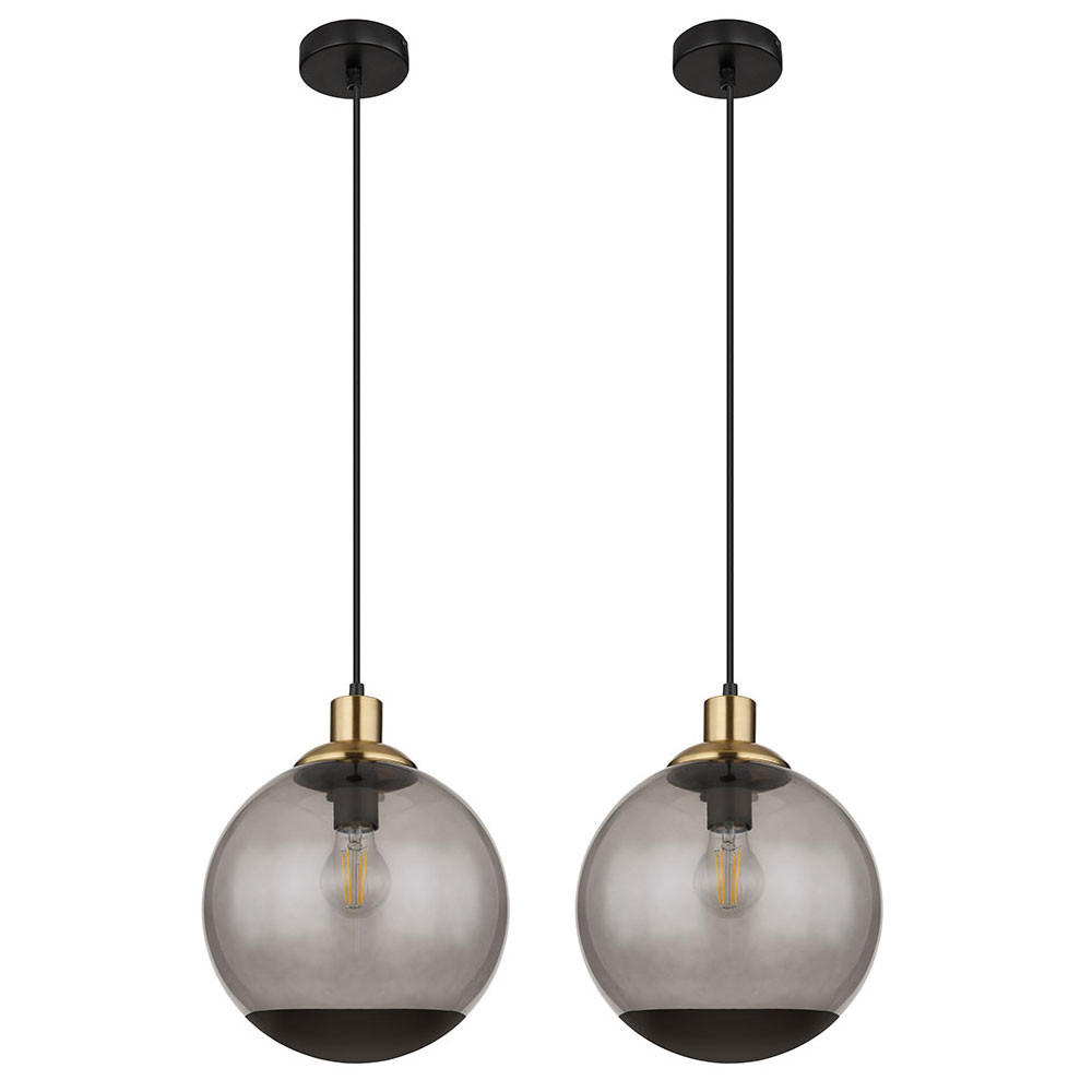 PENDELLEUCHTE Metall Schwarz-matt Glas - Schwarz, Glas (25/25/120cm)