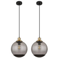 PENDELLEUCHTE Metall Schwarz-matt Glas - Schwarz, Glas (25/25/120cm)