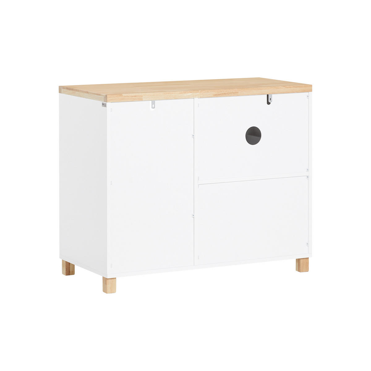 KOMMODE Weiß-Natur - Weiß/Naturfarben, Holz/Holzwerkstoff (90/75/45cm) - SoBuy
