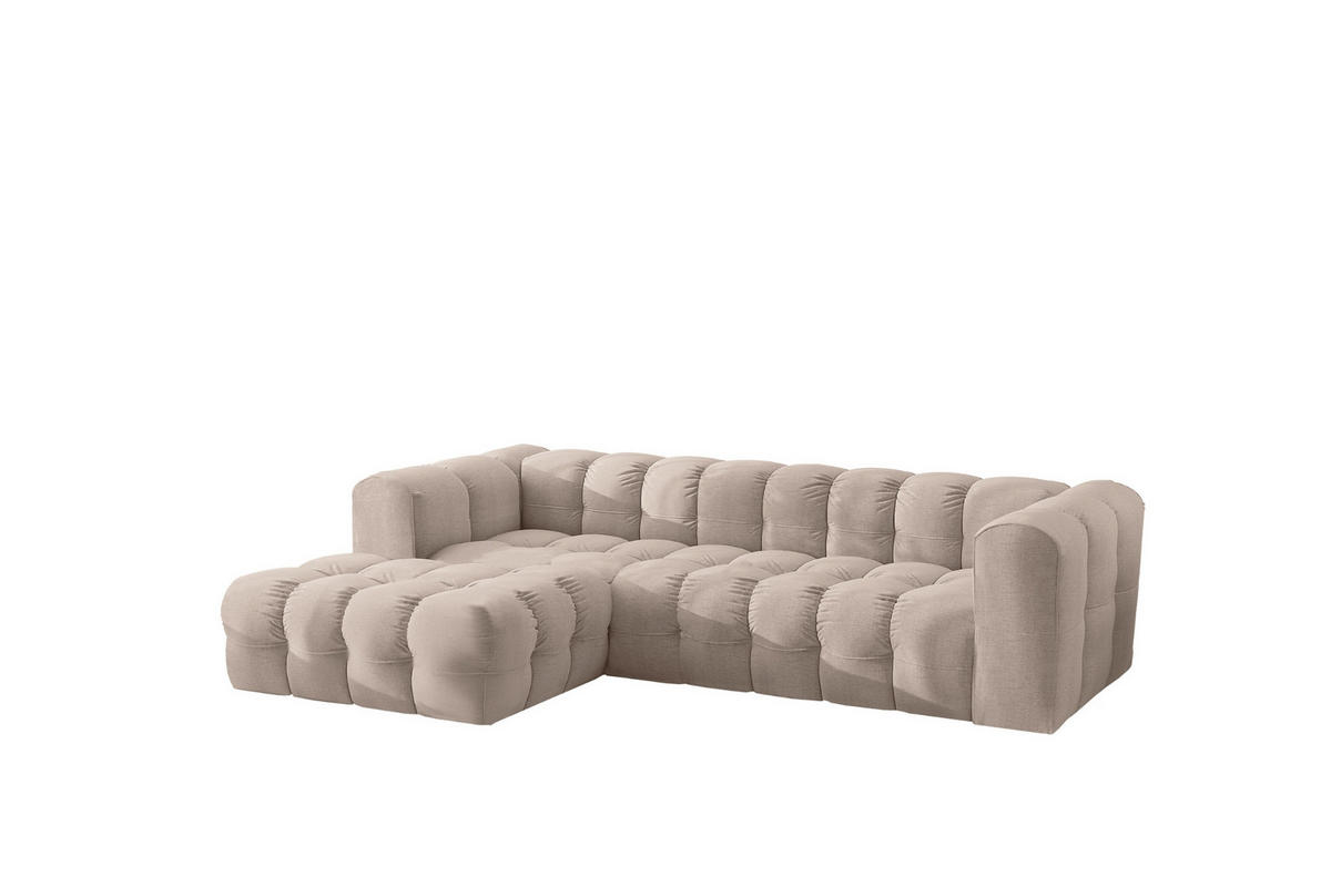ECKSOFA L-form BALOO L, Chenille-Stoff Moly, Beige, Links - Beige, Holz (280/193cm) - Kaiser Möbel