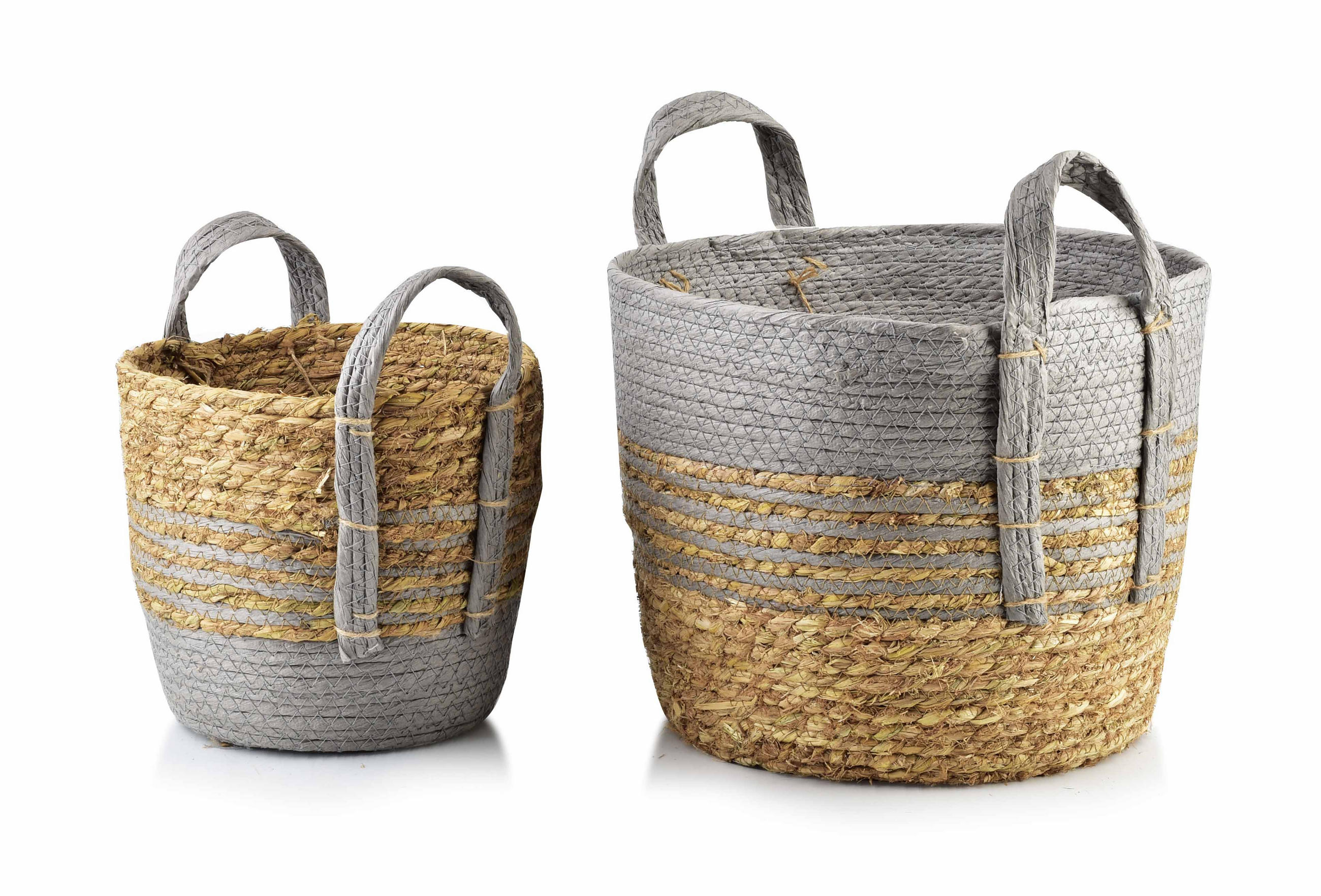 KORB Bali grau 33/33/26 cm Seegras - Grau, Naturmaterialien (33/26/33cm) - Mondex