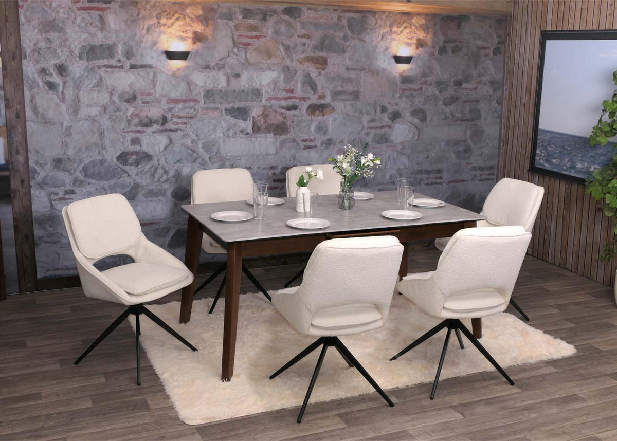 JEDILNI STOL, kremno bela, komplet 2 kosov - bela/krem, tekstil (55/87/55cm) - MCW