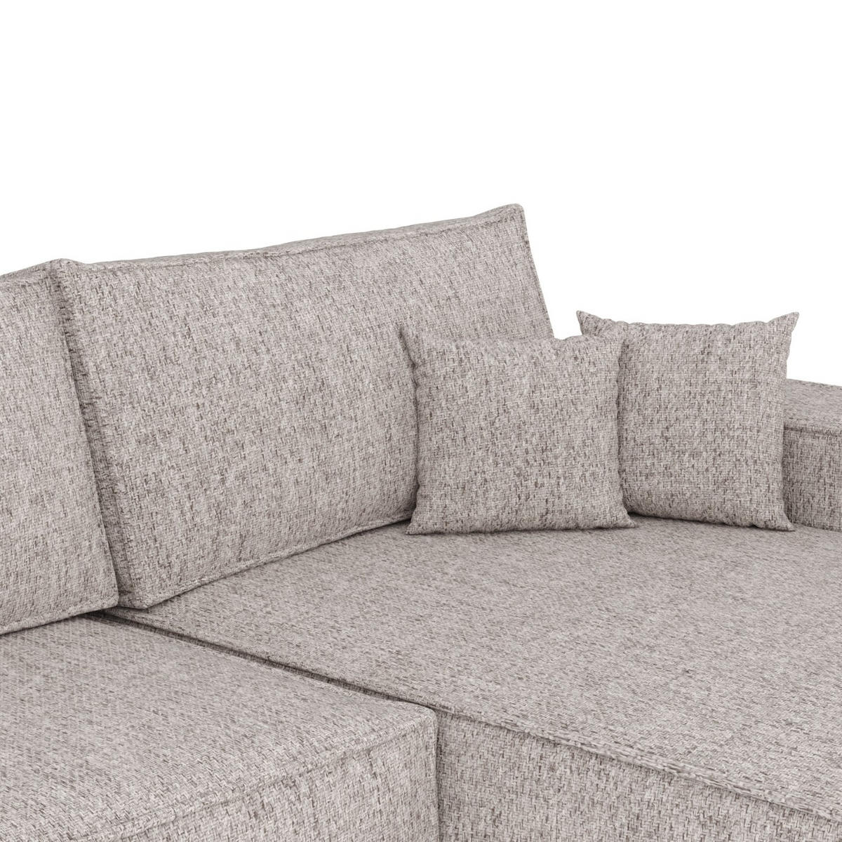 ECKSOFA TAURI mit Schlaffunktion Beige im Neve Stoff - Beige/Schwarz, Holz/Holzwerkstoff (294/185cm) - AltaBeds