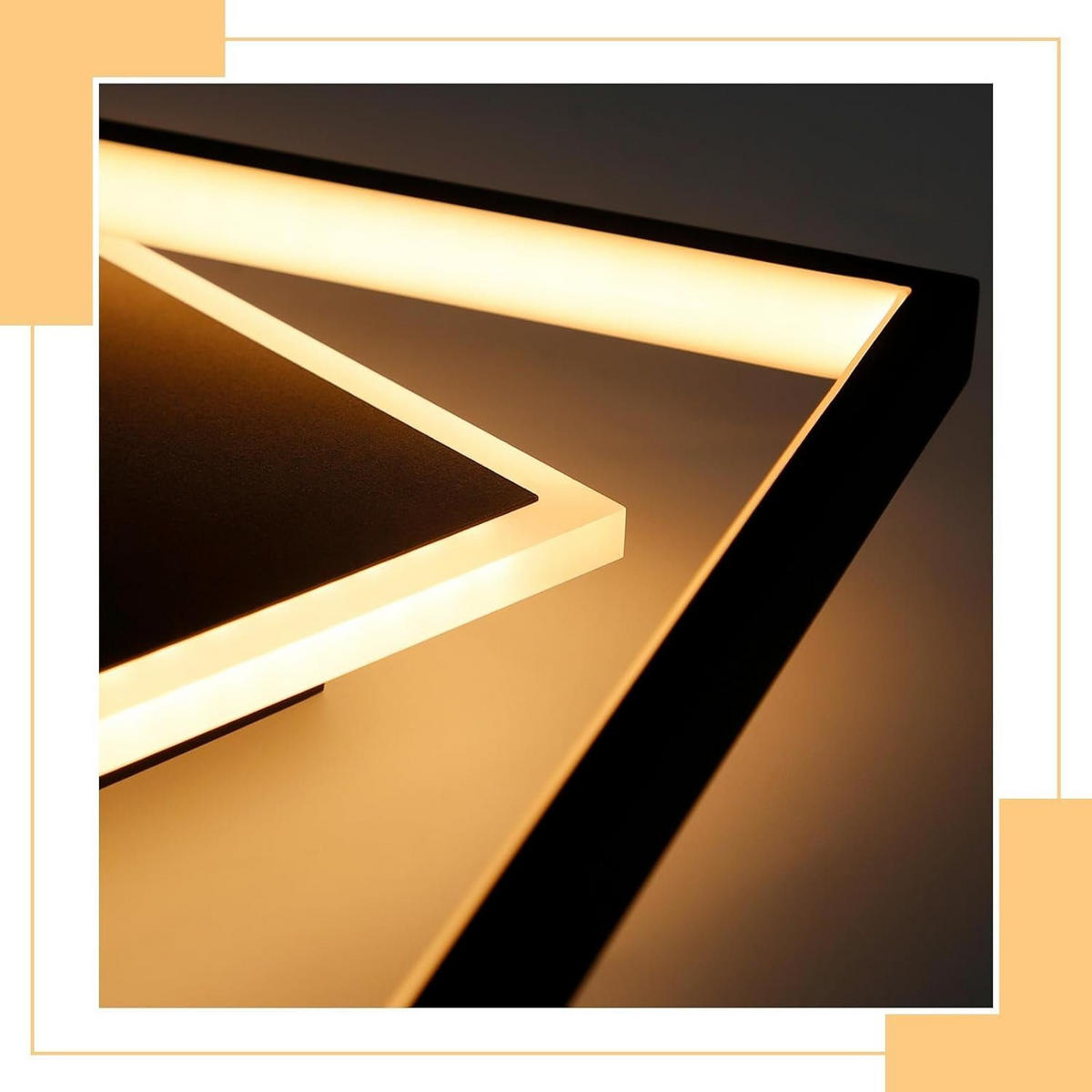 LED-DECKENLEUCHTE Daniela 44/40/6 cm - Schwarz, Metall (44/40/6cm) - Nettlife