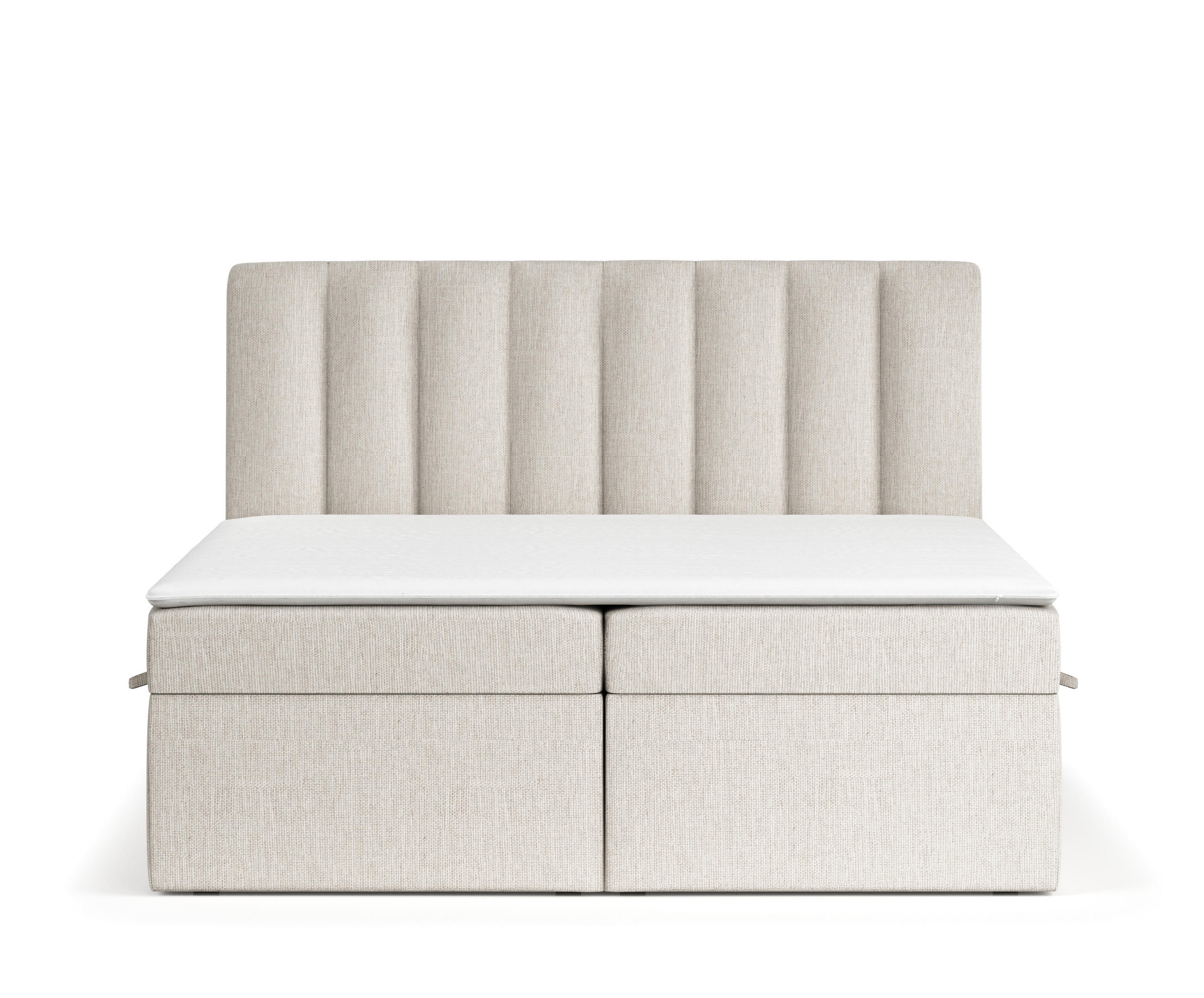 BOXBETT Novento Beige 160/200 cm mit Matratze und Topper - Beige/Schwarz, Holz/Holzwerkstoff (160/200cm) - Maison de Reve