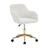 BÜRODREHSTUHL in Elfenbein 58x58x86 cm mit Teddy-Bezug, höhenverstellbar und 360° drehbar - Creme, Textil (58/86/58cm) - IVMEU