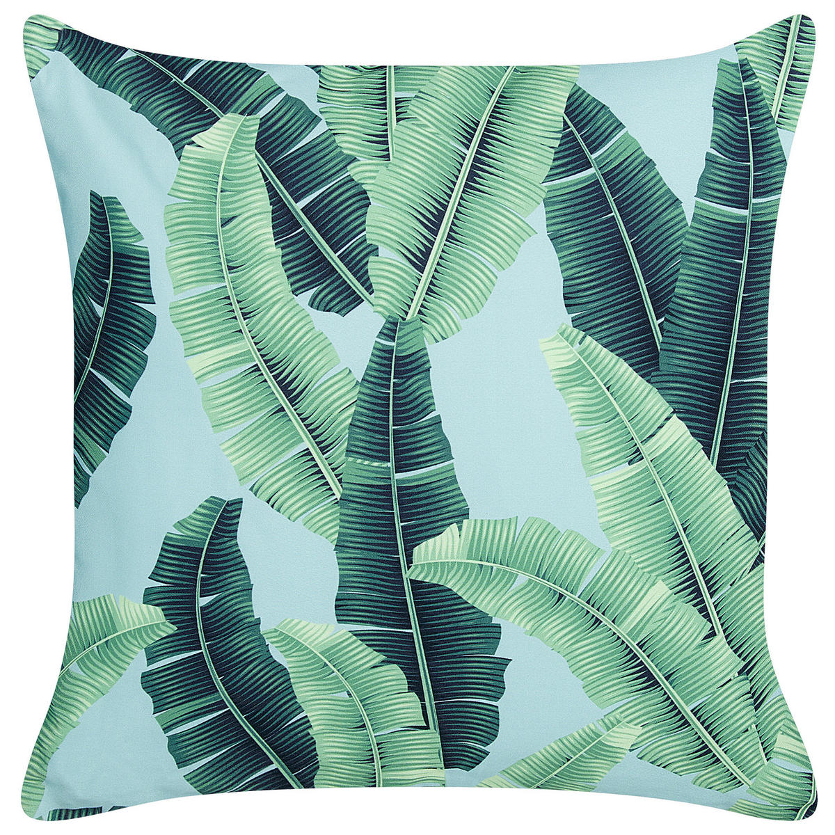 GARTENKISSEN 2er-Set Blattmotiv grün 45/45 cm Boissano - Hellgrün, Textil (45/45cm) - Beliani