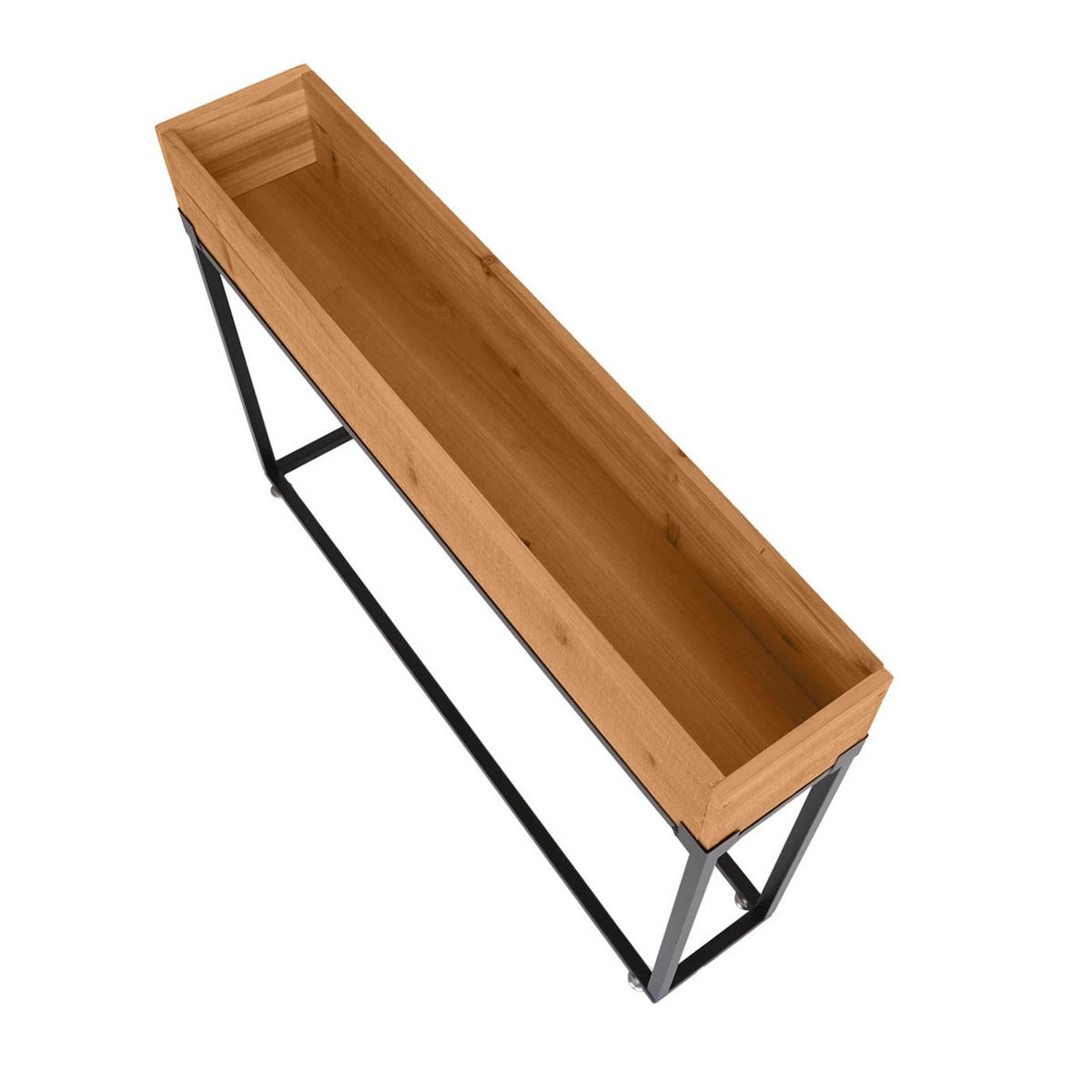 HOCHBEET 62x80x16cm Holz-Stahl - Schwarz, Holz (80/62/16cm) - PROREGAL