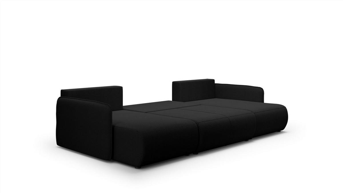 WOHNLANDSCHAFT Calgary - Schwarz, Holzwerkstoff/Textil (290/86/148cm) - Fun Möbel