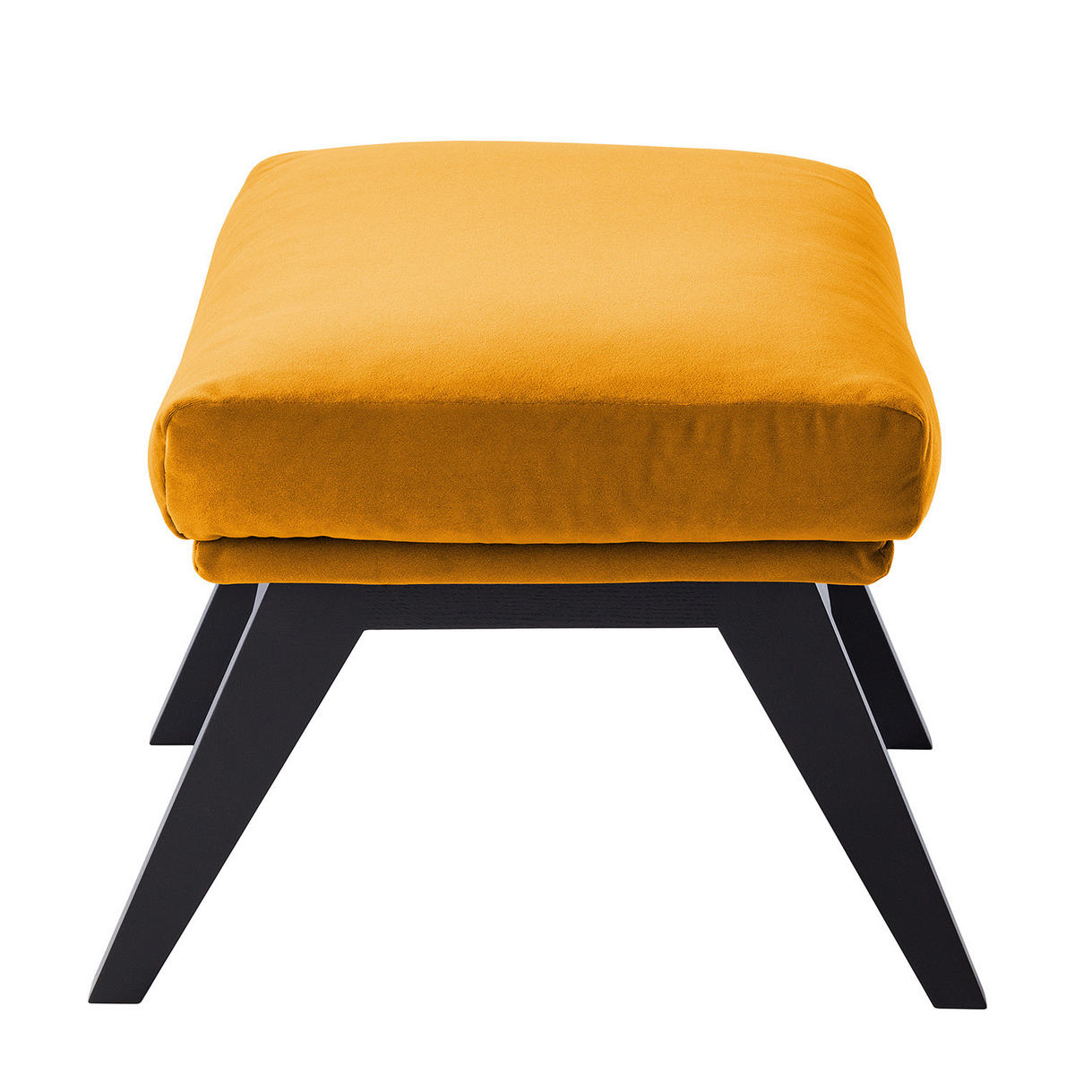 POLSTERHOCKER - Schwarz/Orange, Eichenholz/Textil (54/41/41cm) - home24