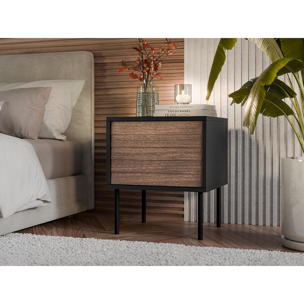 Thumbnail - Mirjan24 Nachttische-Set, Braun, Holzwerkstoff, Holz Optik, Rechteckig, 45x51x40 cm, Schlafzimmer, Nachttische