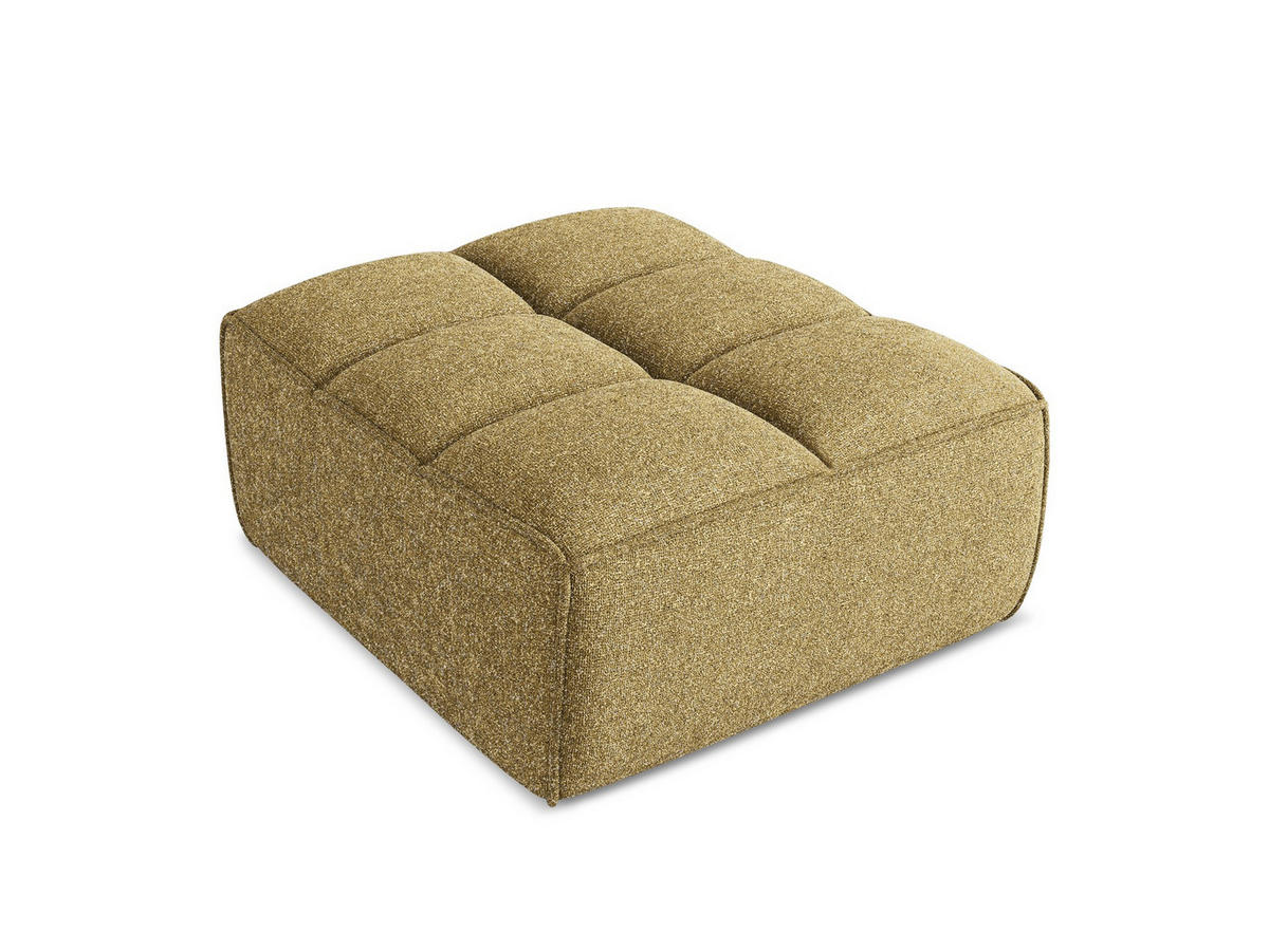POUF Strukturstoff Stoff Gelb - Currygelb/Gelb, Kunststoff/Textil (80/43/93cm) - Makamii